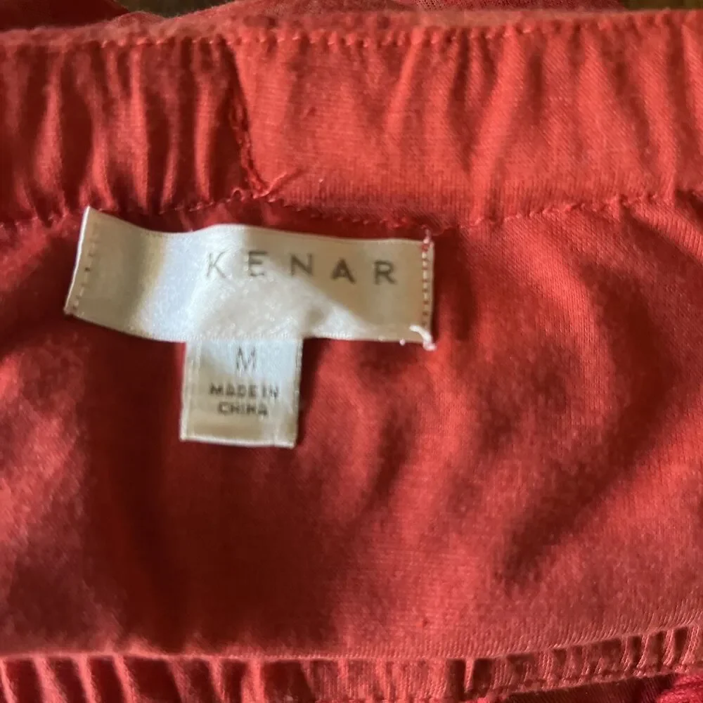 Kenar Orange Textured Women’s Maxi Skirt Size M Floral Bohemian Cottagecore